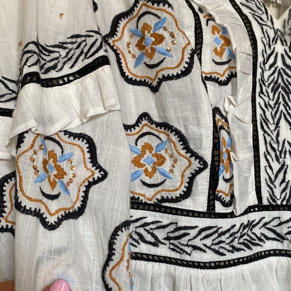 Anthropologie- sparkle embroidered top - Picture 4 of 5